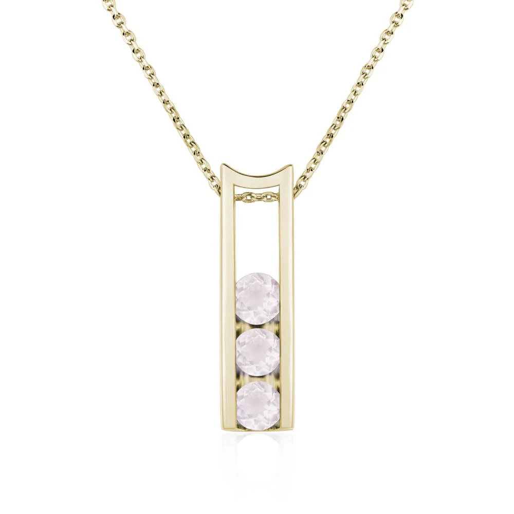 Rose Quartz Three Stone Necklace - Image 5