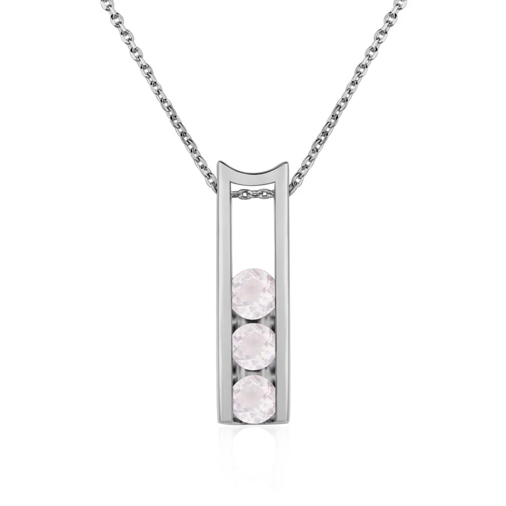 Rose Quartz Three Stone Necklace - Image 6