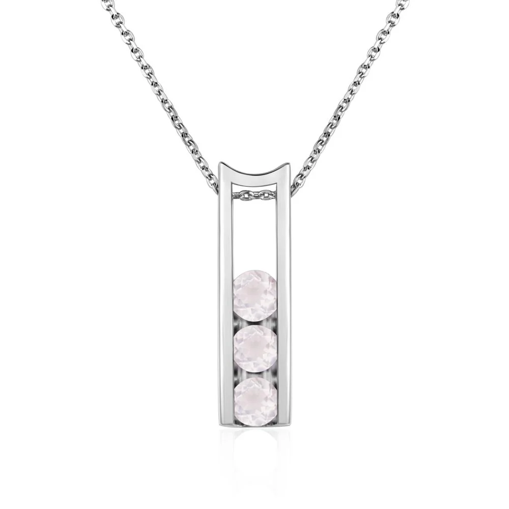 Rose Quartz Three Stone Necklace - Image 7