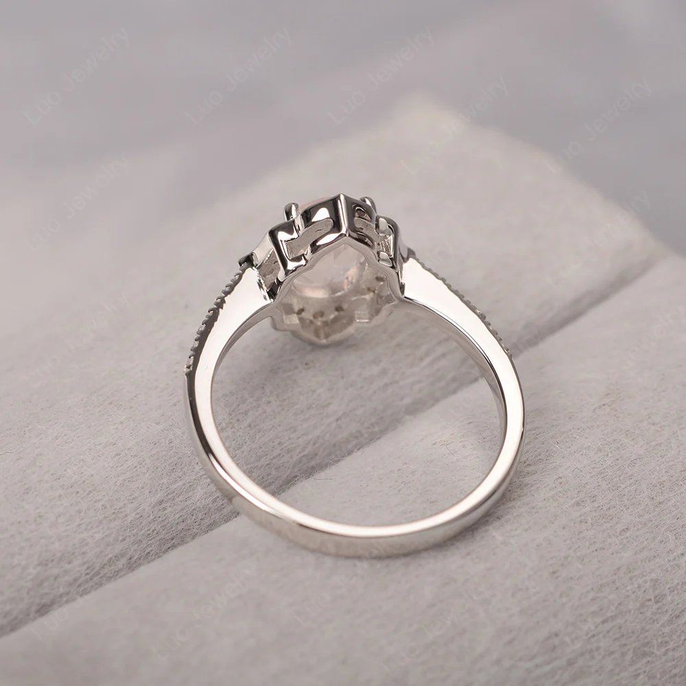 Rose Quartz Floral Ring - Image 4