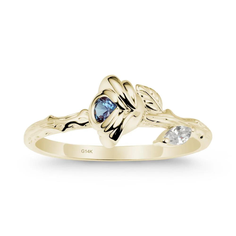 Rose Ring with Round Alexandrite - Image 3
