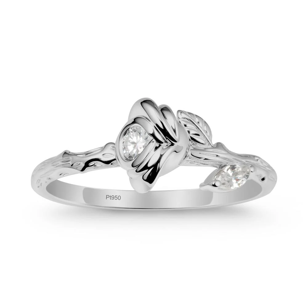 Rose Ring with Round Moissanite