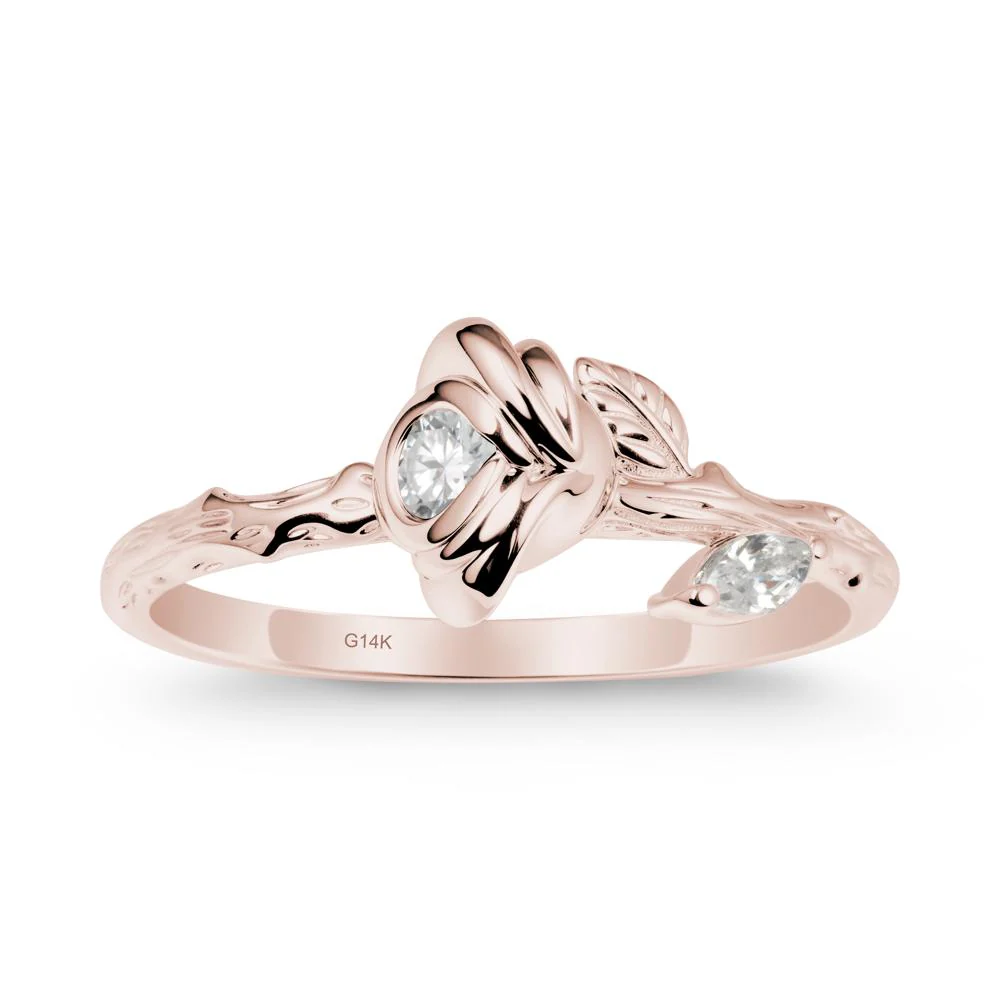 Rose Ring with Round Moissanite - Image 2