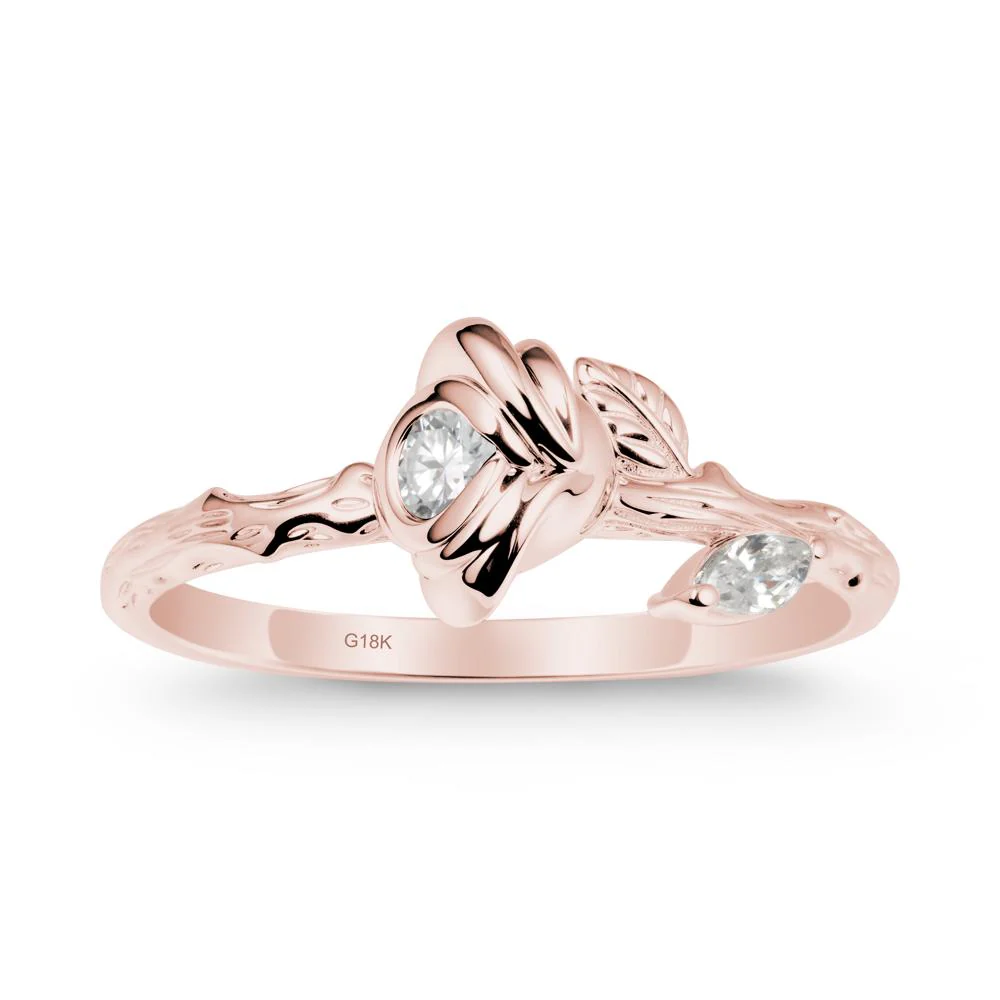 Rose Ring with Round Moissanite - Image 5