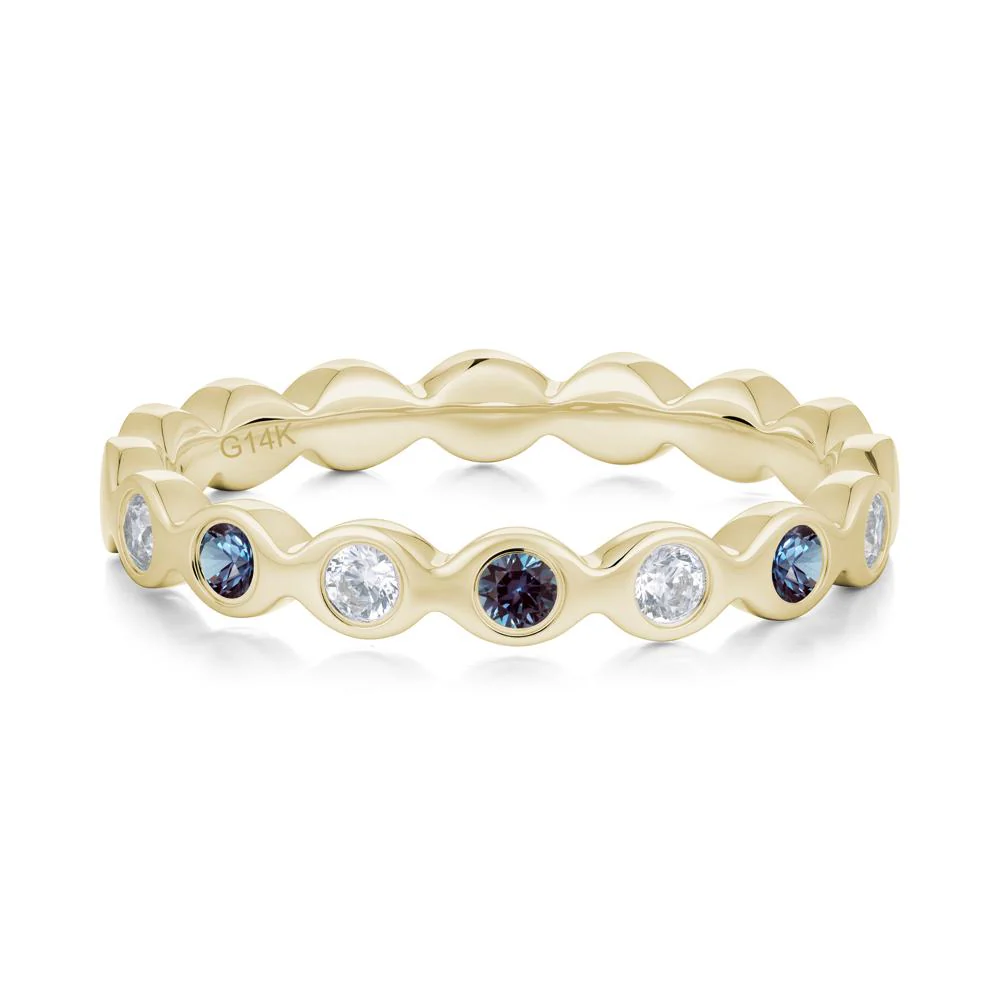 Round Alexandrite and Cubic Zirconia Eternity Ring - Image 2