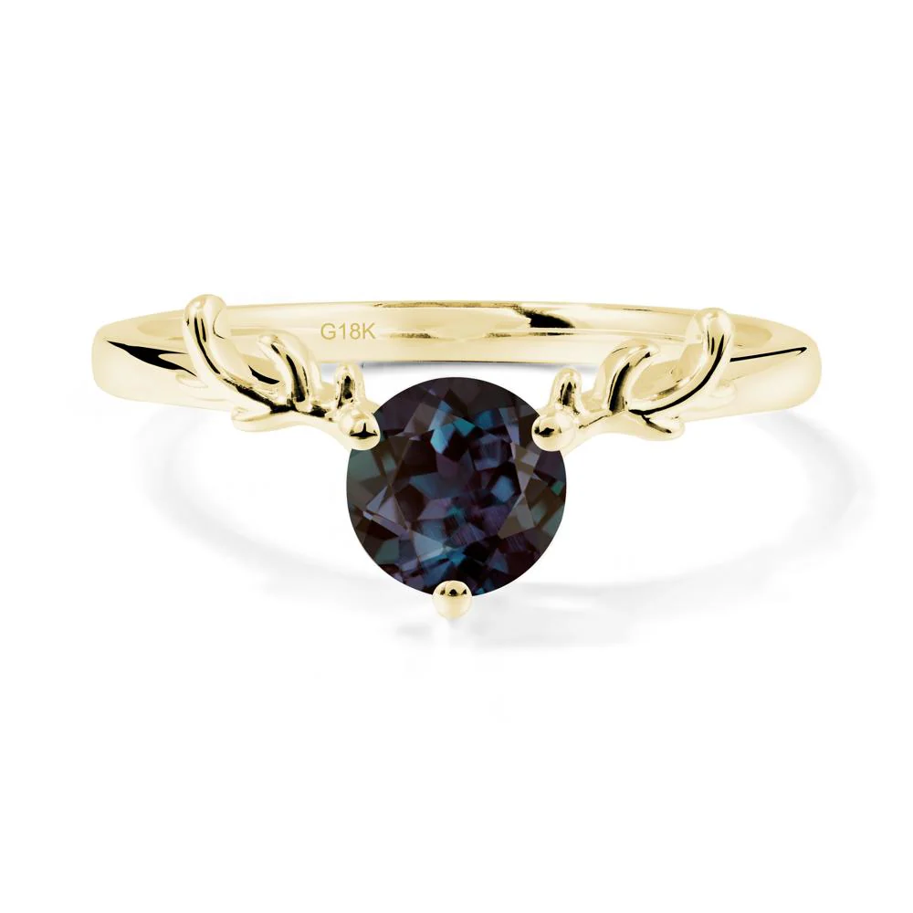 Solitaire Round Alexandrite Ring - Image 6
