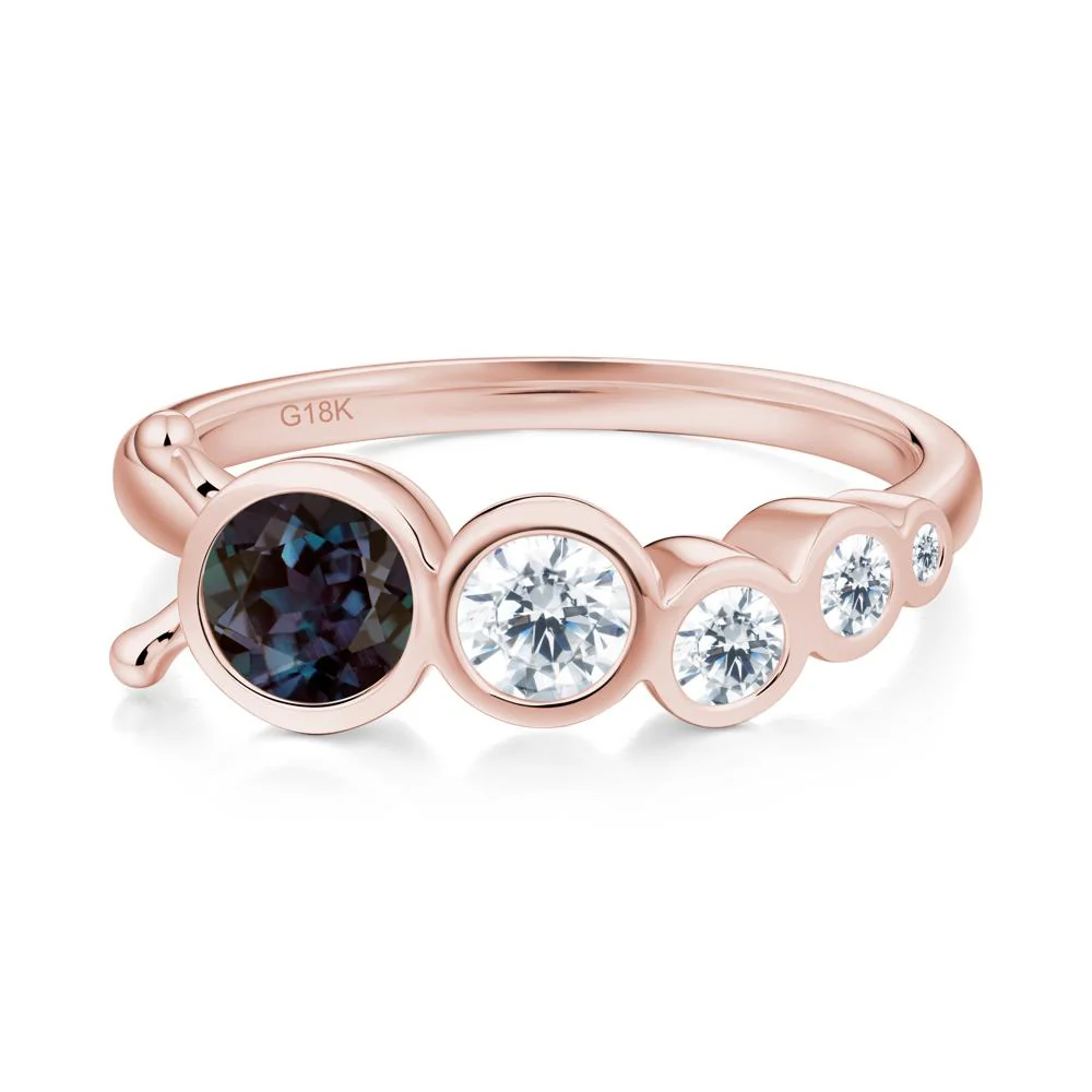 Round Alexandrite Bubble Ring - Image 2