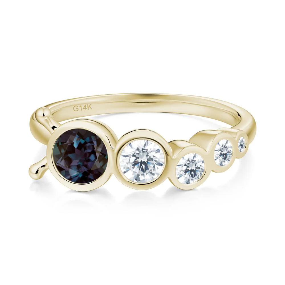 Round Alexandrite Bubble Ring - Image 4