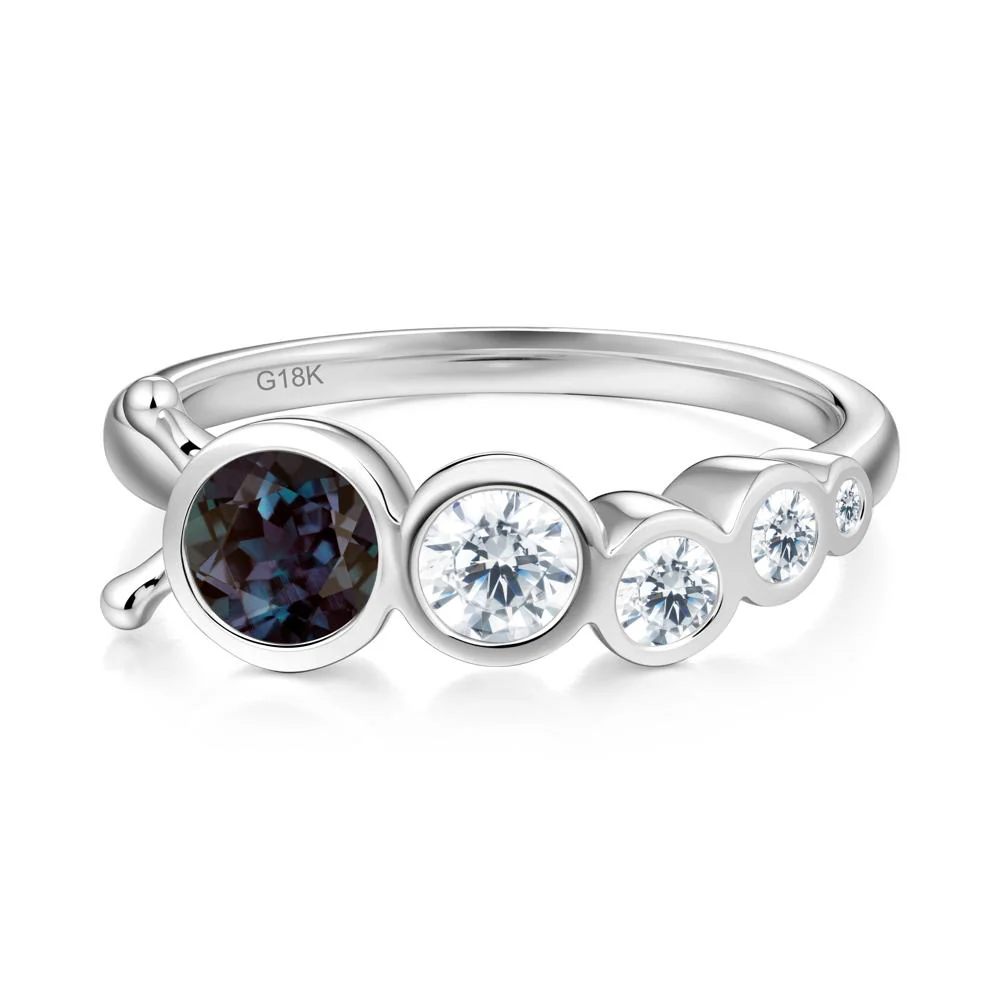 Round Alexandrite Bubble Ring - Image 6