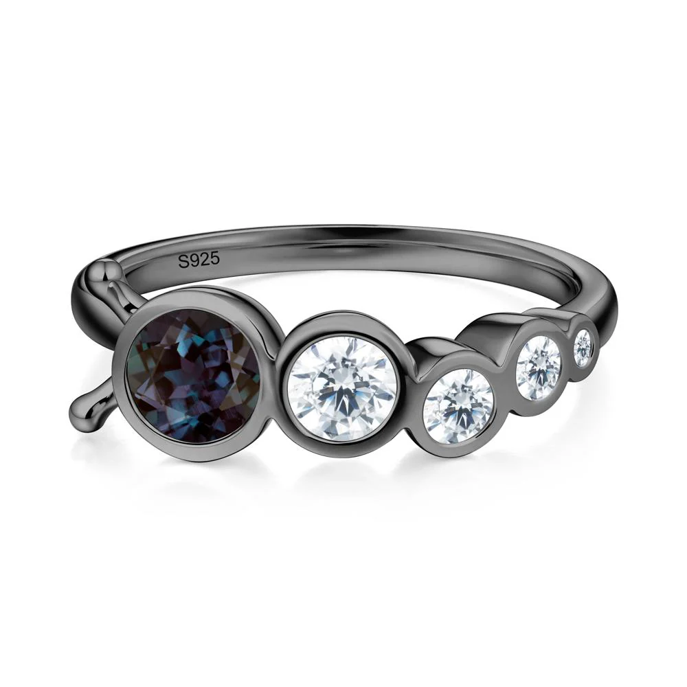 Round Alexandrite Bubble Ring - Image 9