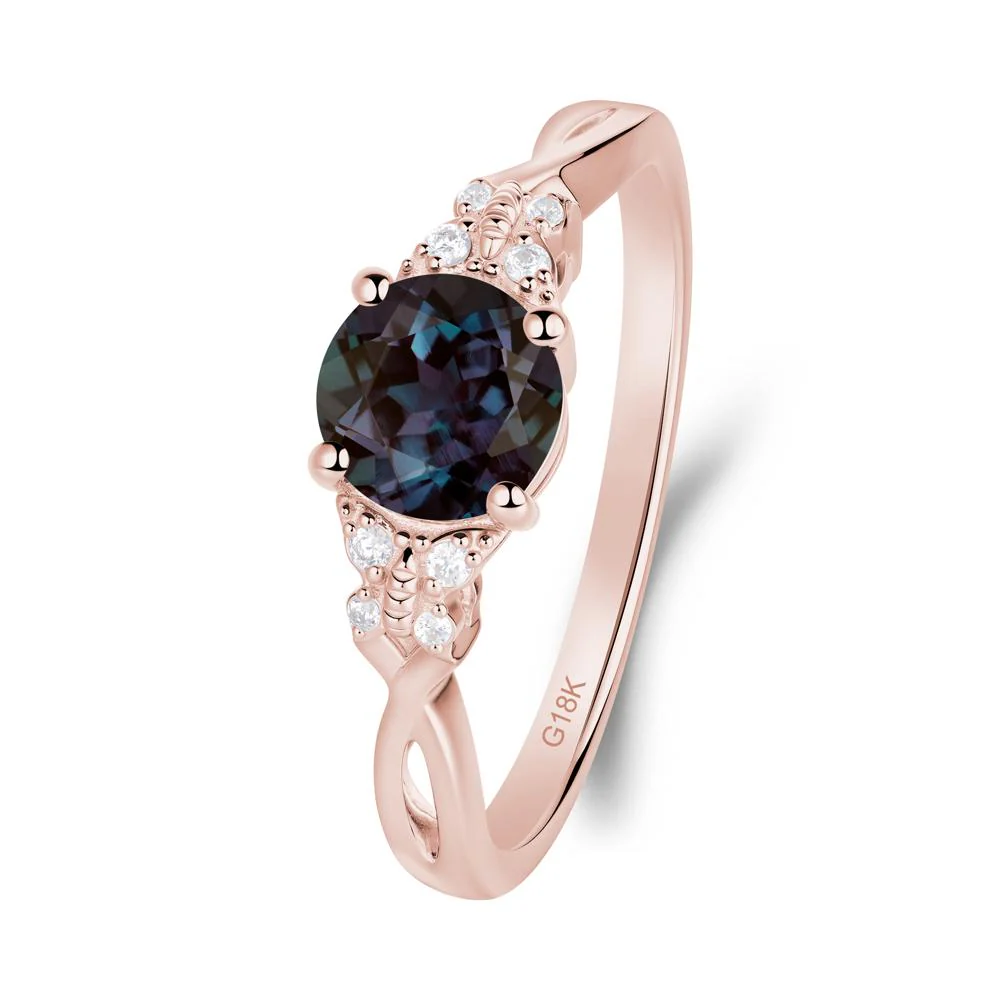 Round Alexandrite Butterfly Ring - Image 6