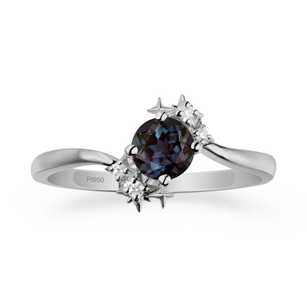Round Alexandrite Bypass Ring - Image 8