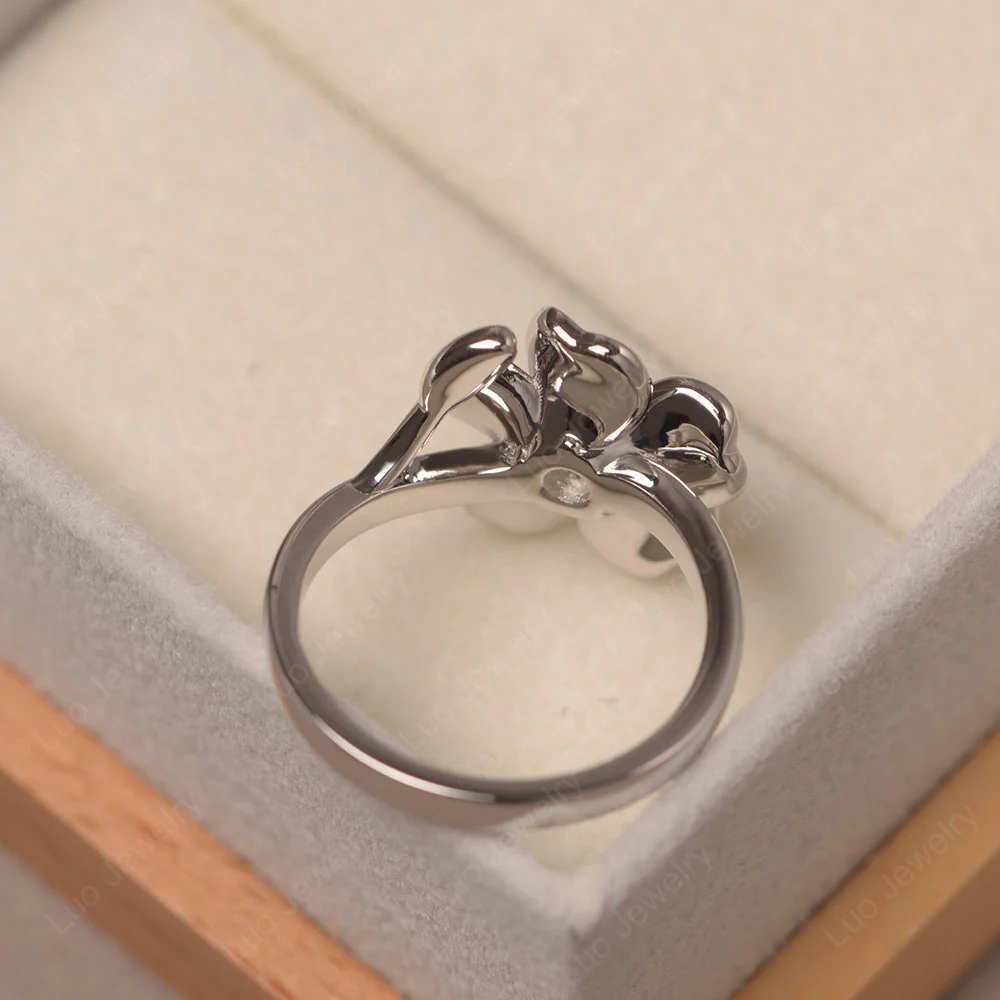 Round Alexandrite Flower Ring - Image 4