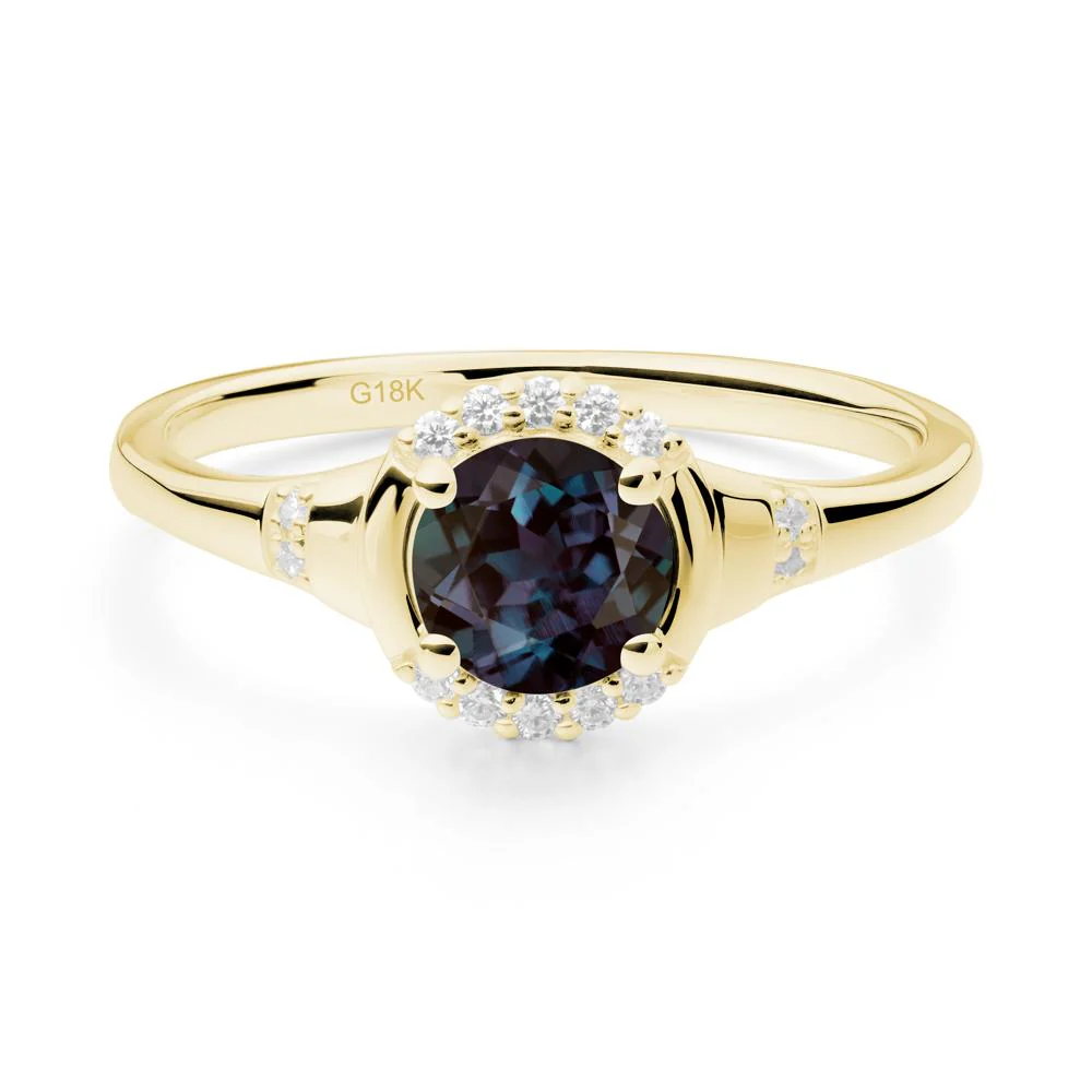 Round Alexandrite Halo Ring - Image 2