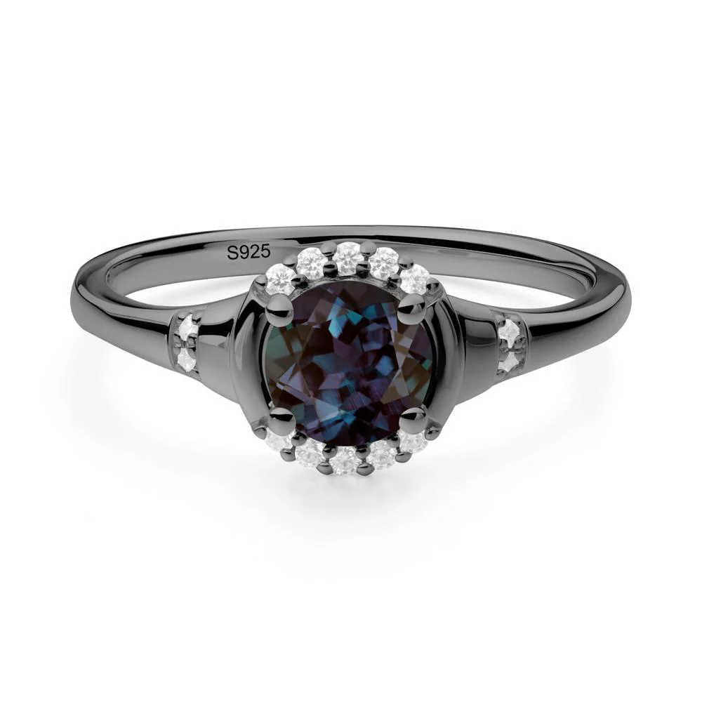 Round Alexandrite Halo Ring - Image 7