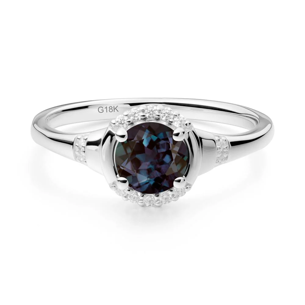 Round Alexandrite Halo Ring - Image 9