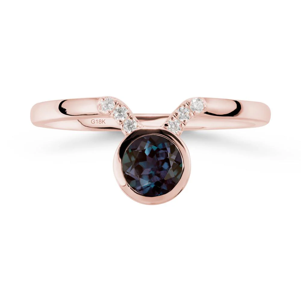 Round Alexandrite Taurus Zodiac Ring-Sensual & Loyal - Image 5