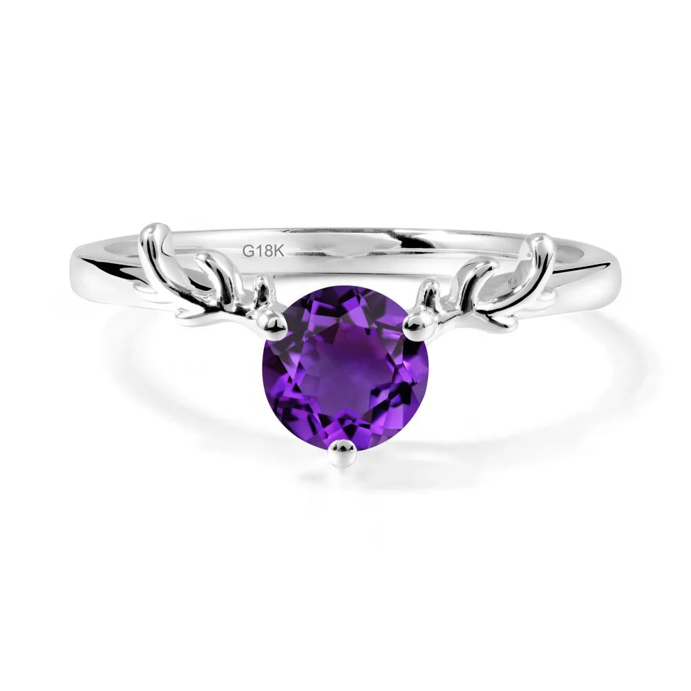 Round Amethyst Antler Christmas Ring - Image 6