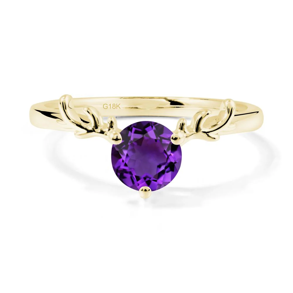 Round Amethyst Antler Christmas Ring - Image 7