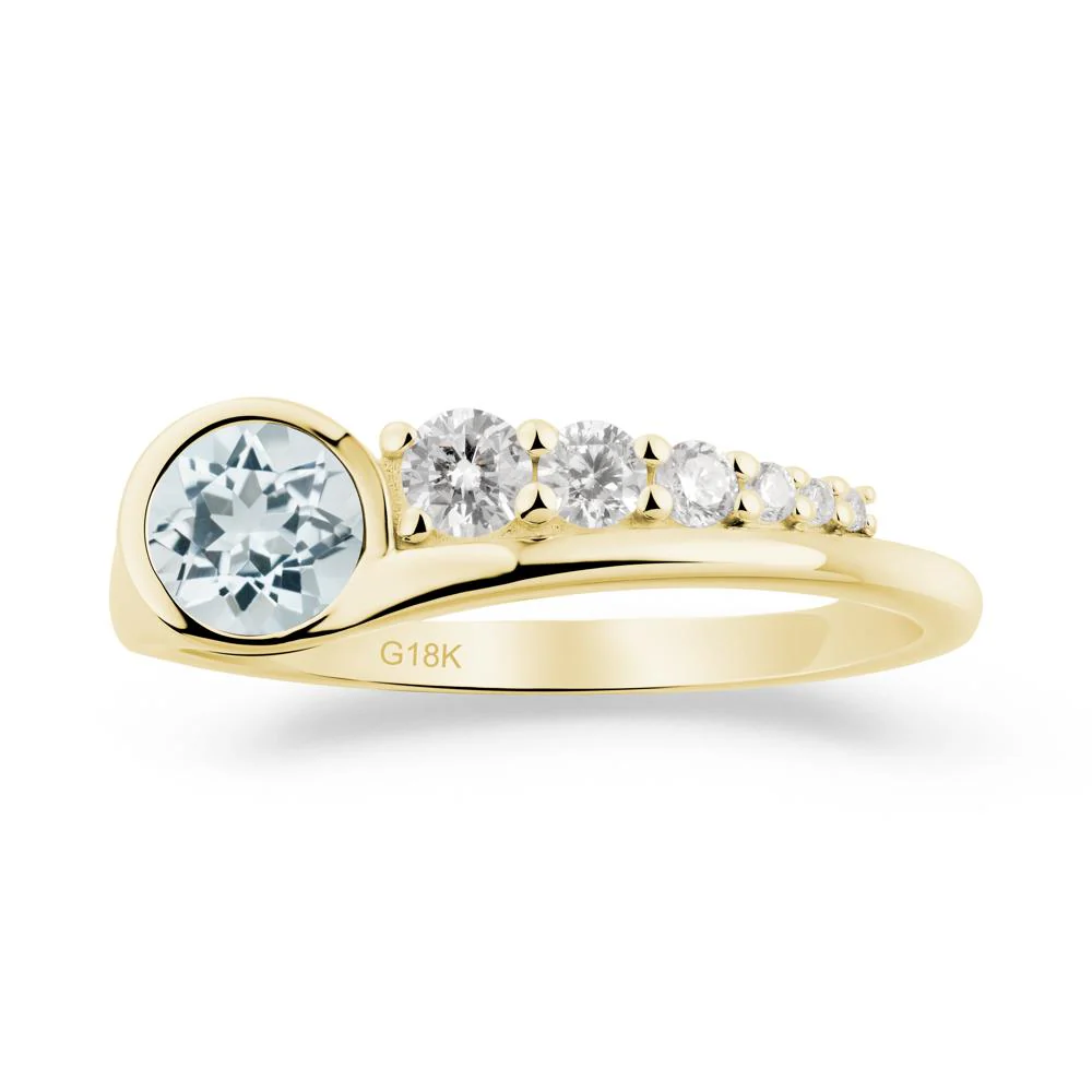 Round Aquamarine Graduated Bubble Ring - Image 3