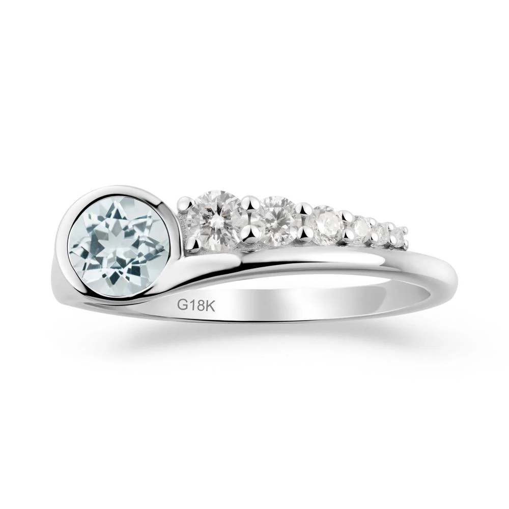 Round Aquamarine Graduated Bubble Ring - Image 6