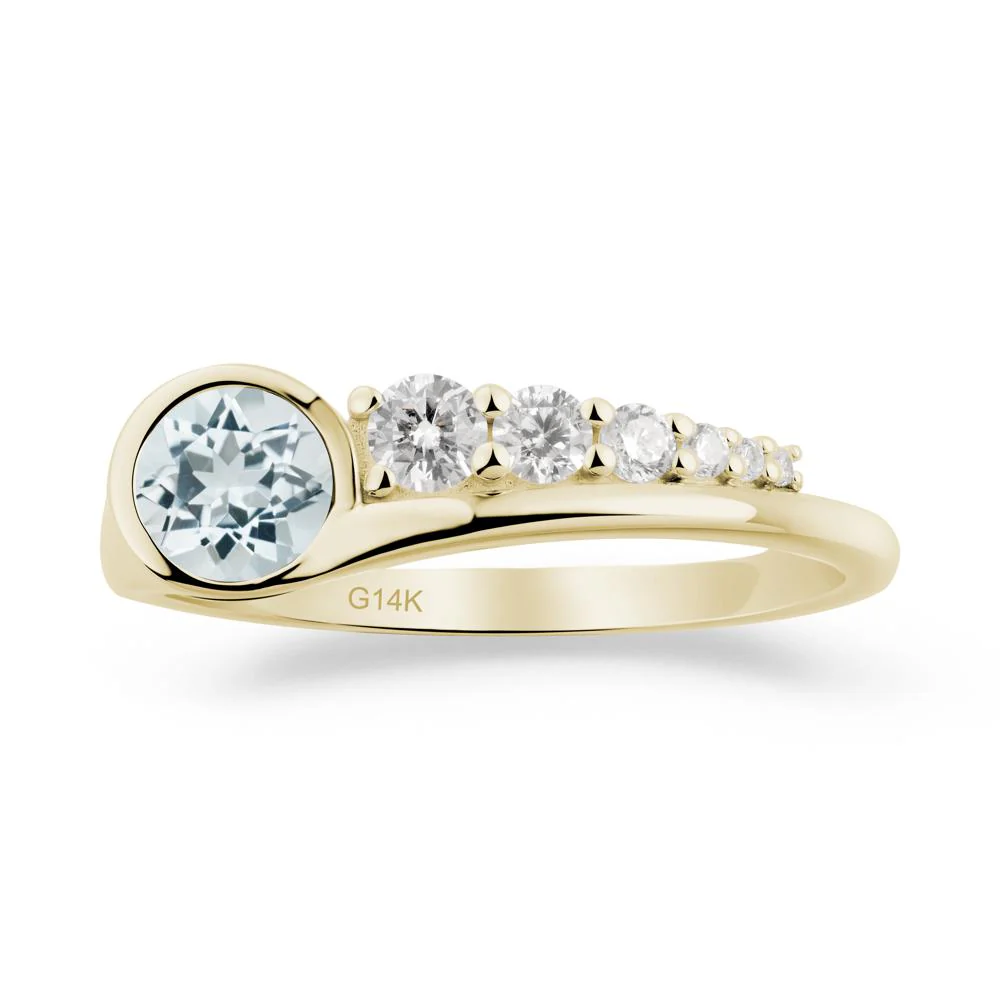 Round Aquamarine Graduated Bubble Ring - Image 8
