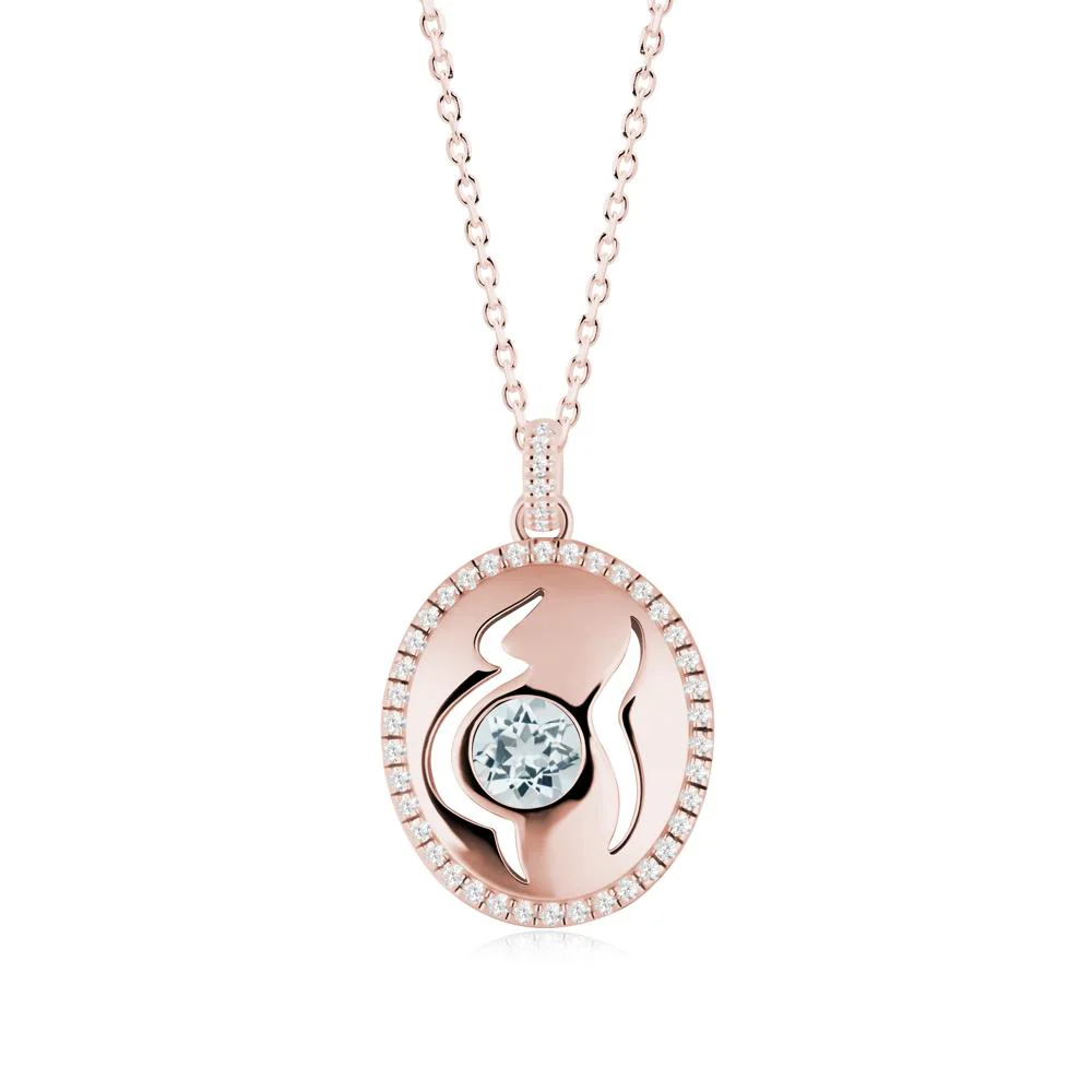 Aquamarine Pregnant Women Necklace - Image 3
