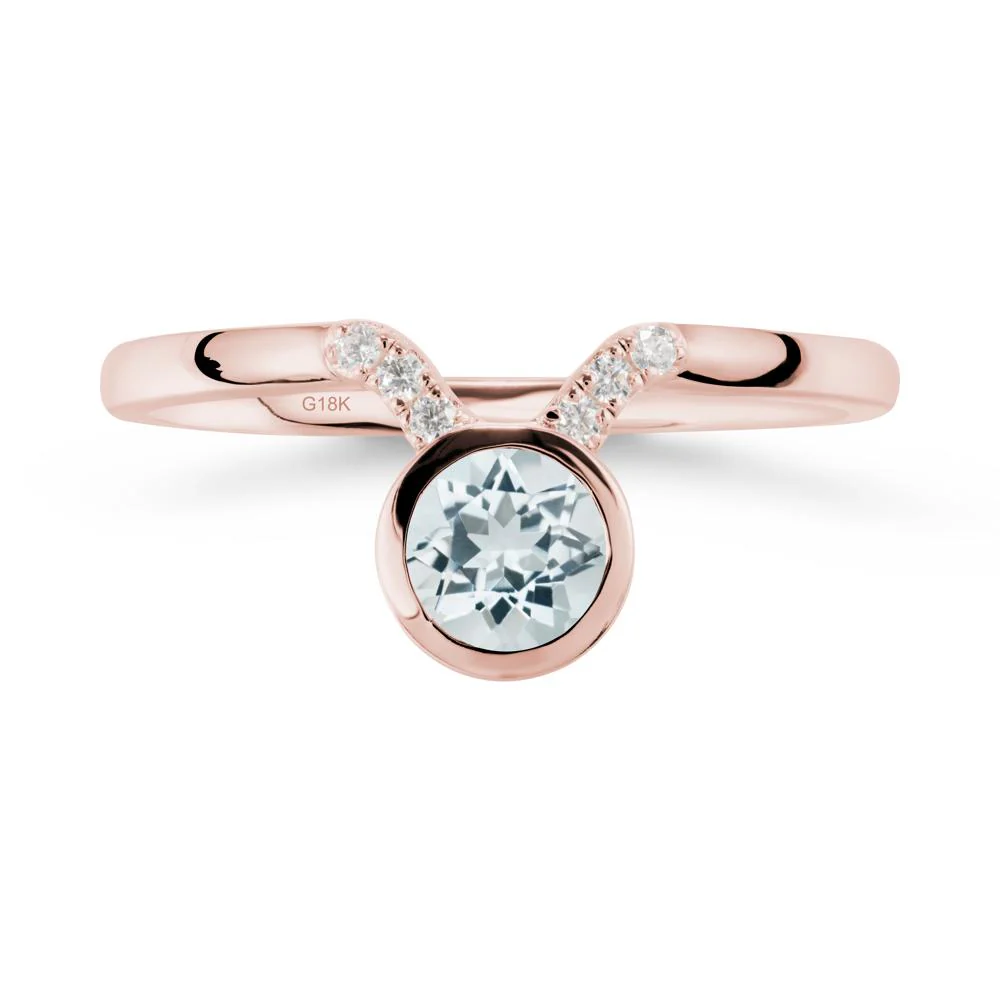 Round Aquamarine Taurus Zodiac Ring-Sensual & Loyal - Image 5