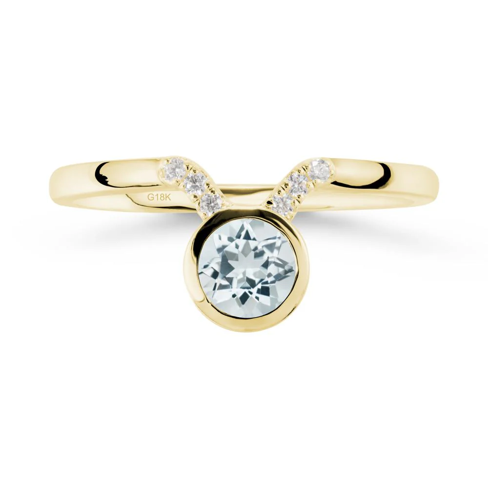 Round Aquamarine Taurus Zodiac Ring-Sensual & Loyal - Image 7