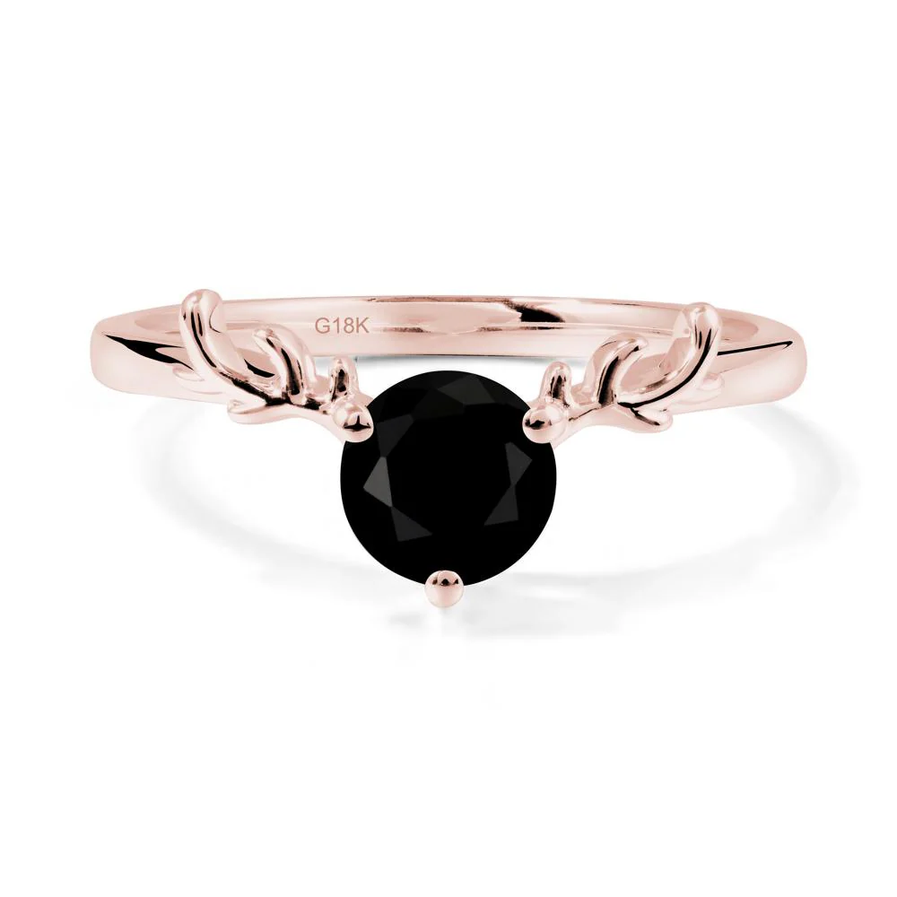 Round Black Spinel Reindeer Ring - Image 4