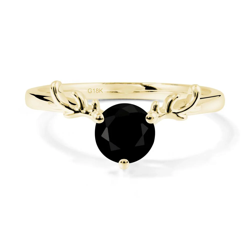Round Black Spinel Reindeer Ring - Image 6