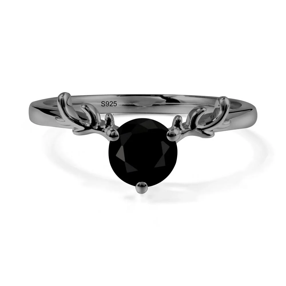 Round Black Spinel Reindeer Ring - Image 7