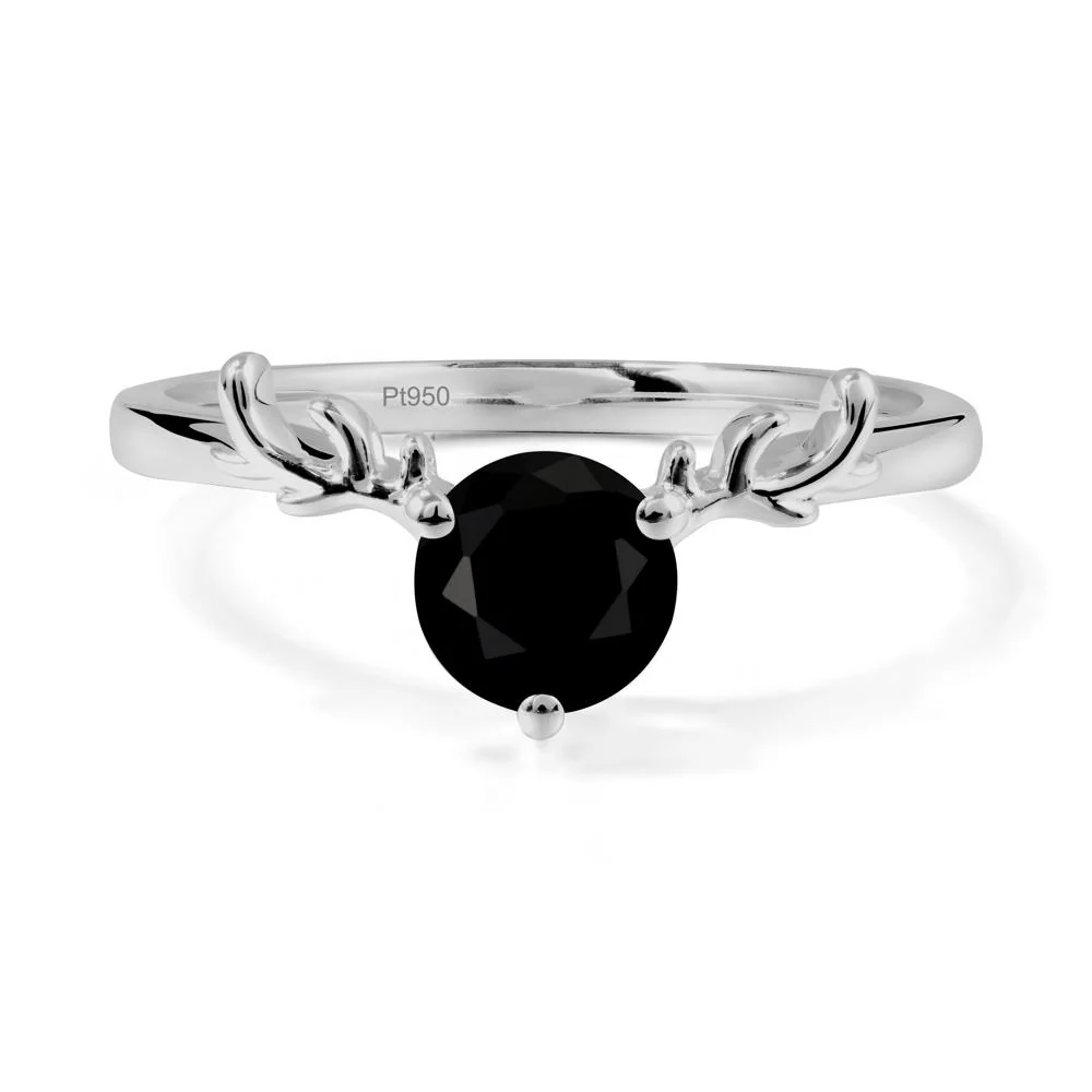 Round Black Spinel Reindeer Ring - Image 8