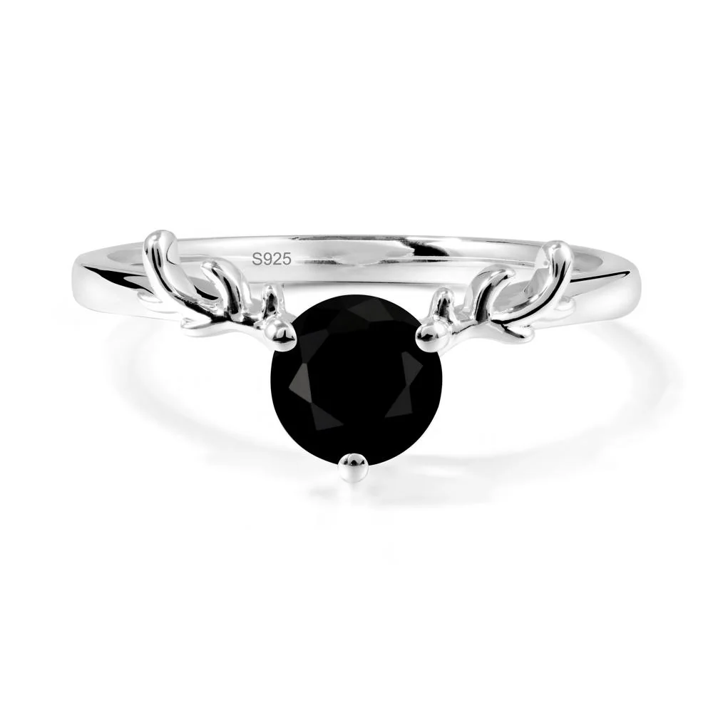 Round Black Spinel Reindeer Ring - Image 9