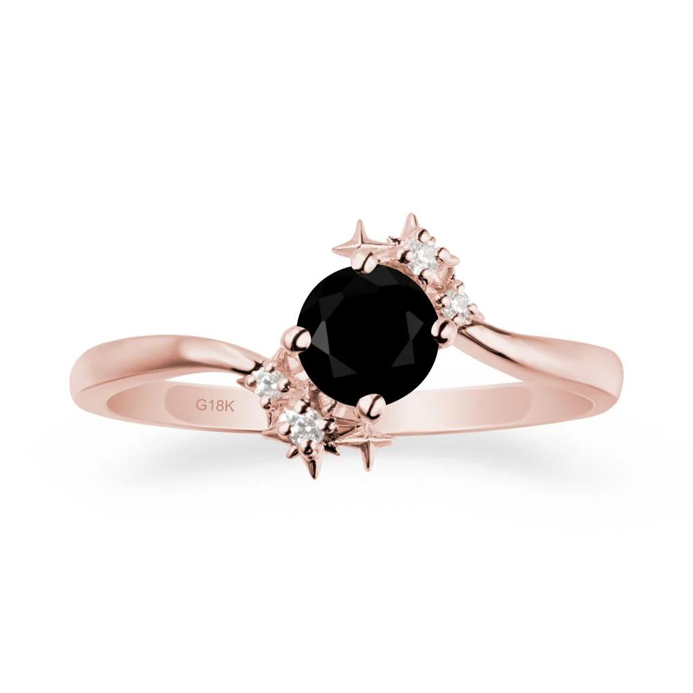 Round Black Spinel Bypass Ring - Image 4