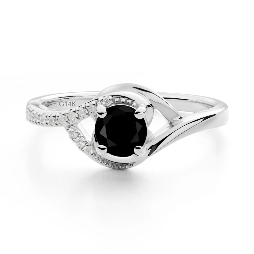 Round Black Spinel Bypass Statement Ring - Image 6