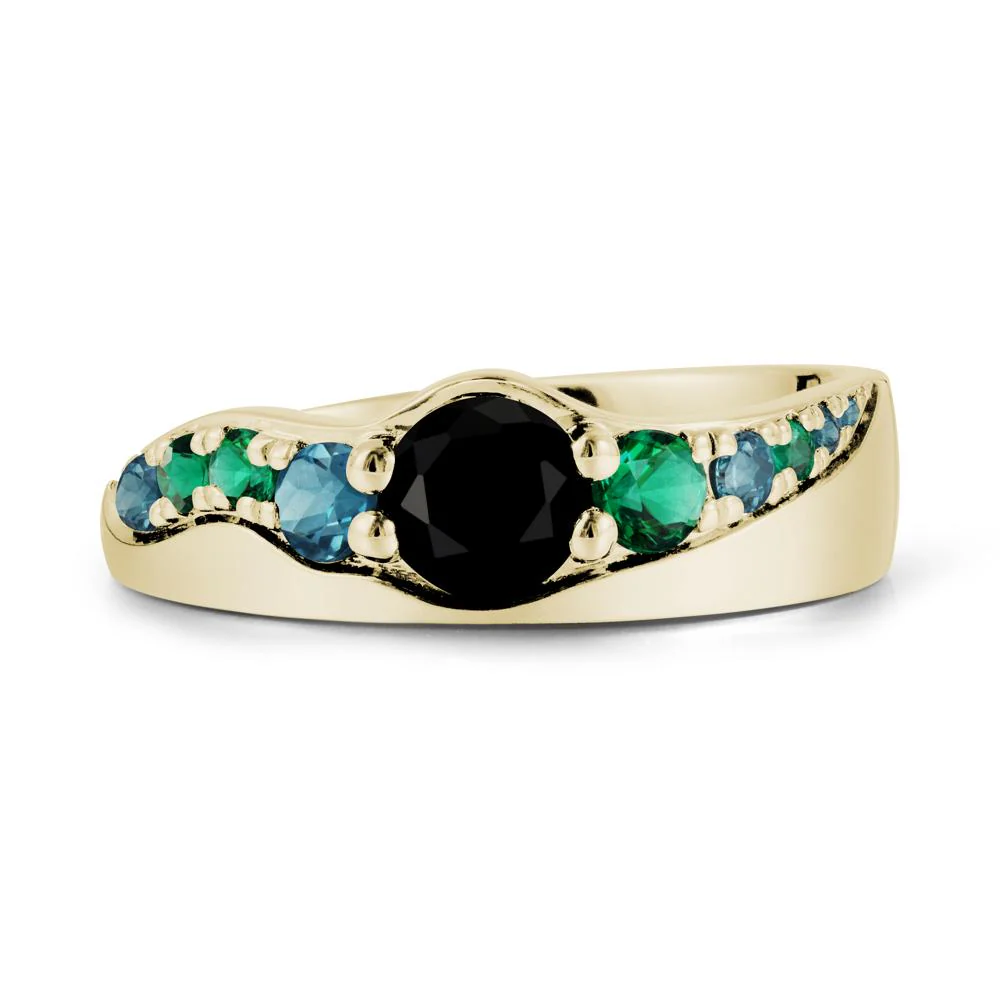 Round Black Spinel Cluster Ring - Image 4