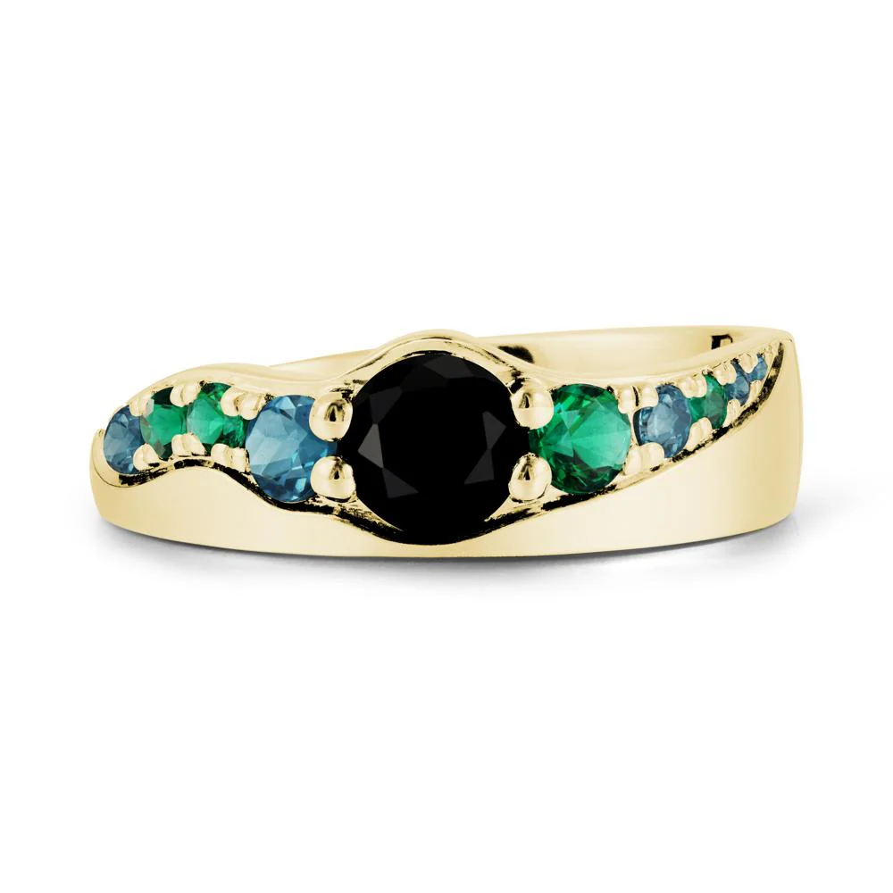 Round Black Spinel Cluster Ring - Image 7