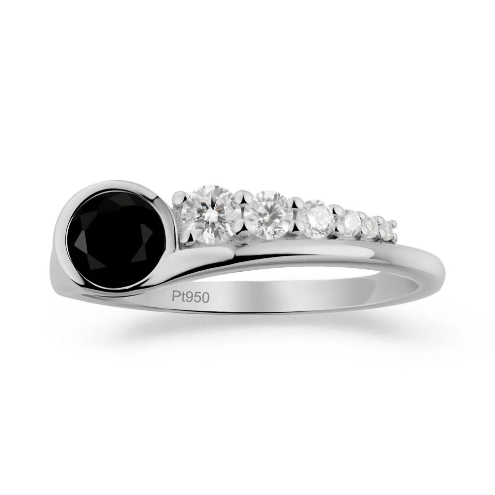 Round Black Spinel Graduated Bubble Ring