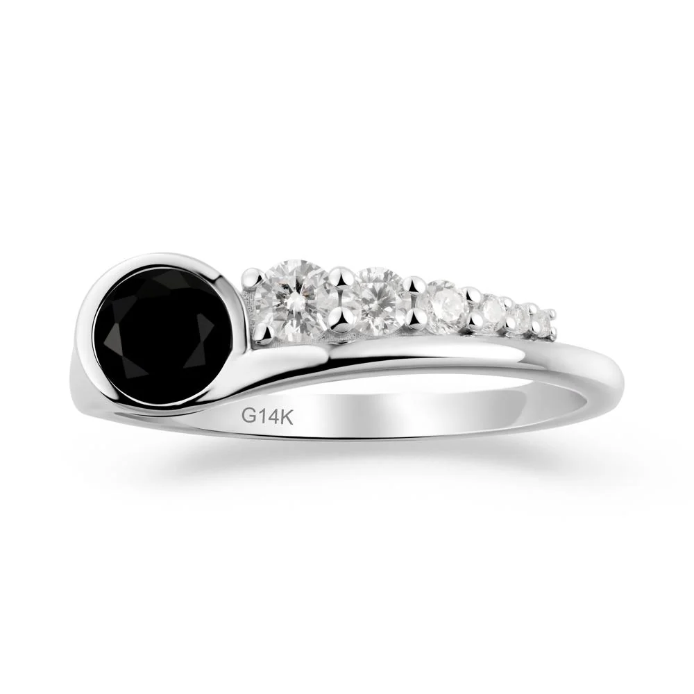 Round Black Spinel Graduated Bubble Ring - Image 5