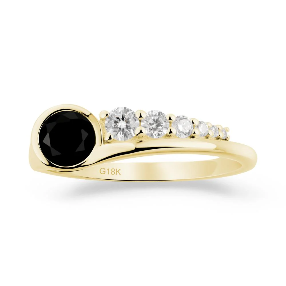 Round Black Spinel Graduated Bubble Ring - Image 6