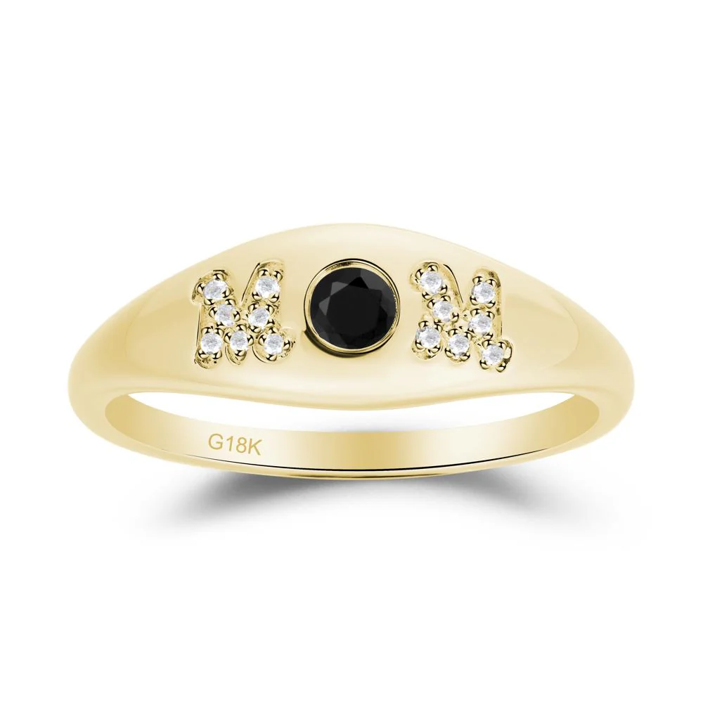 Round Black Spinel Mom Ring - Image 2