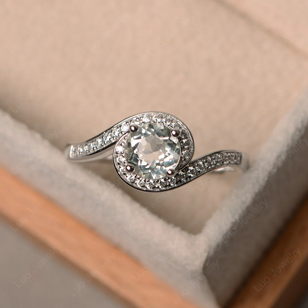 Green Amethyst Swirl Engagement Ring