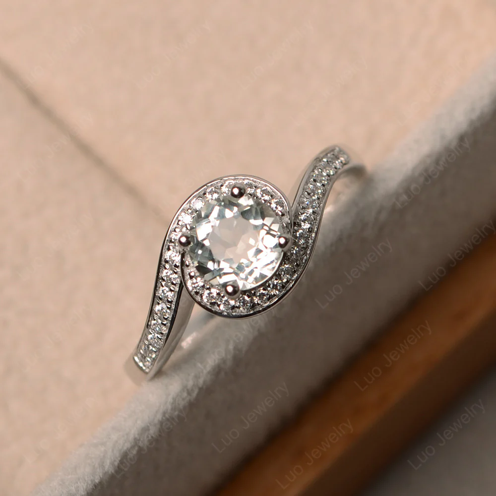 Green Amethyst Swirl Engagement Ring - Image 2