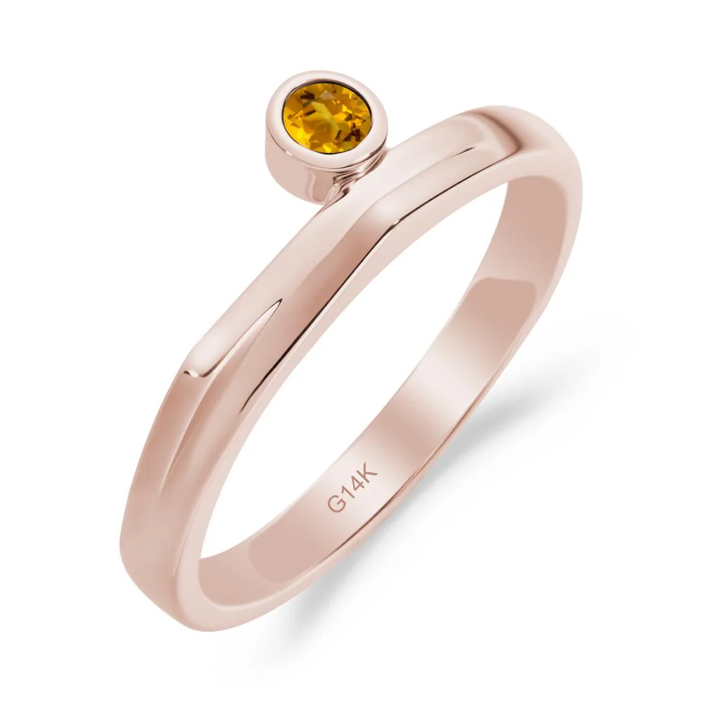 Round Citrine Bezel Ring