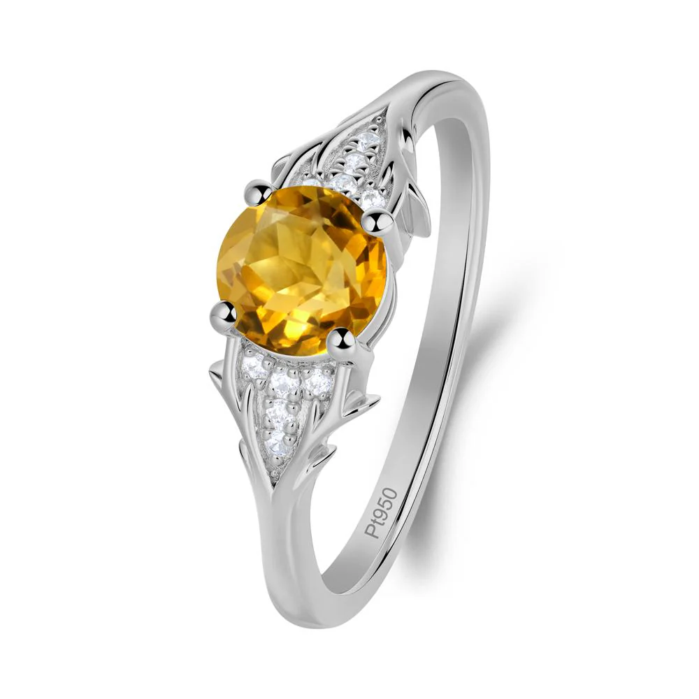 Round Citrine Branch Engagement Ring - Image 9
