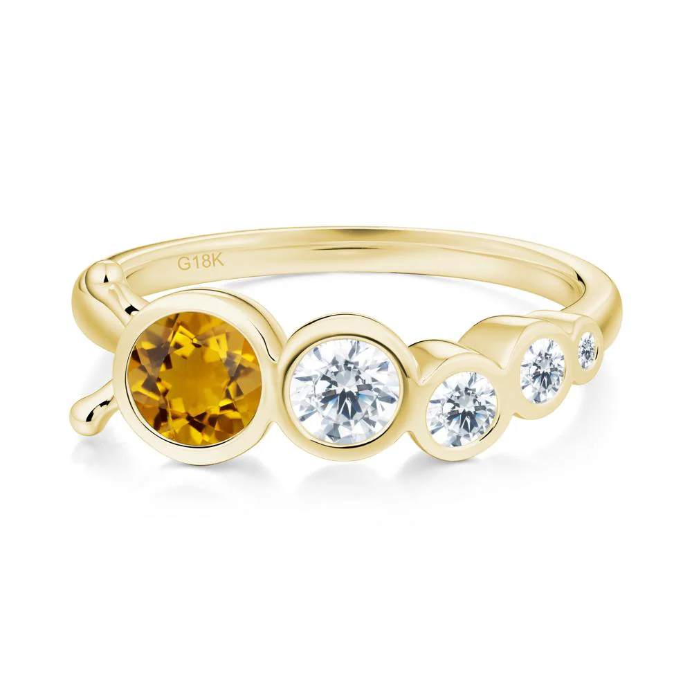 Round Citrine Bubble Ring - Image 2