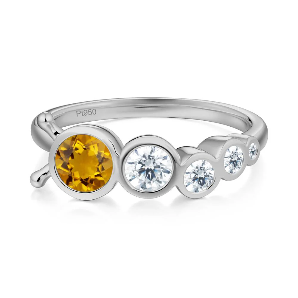 Round Citrine Bubble Ring - Image 6