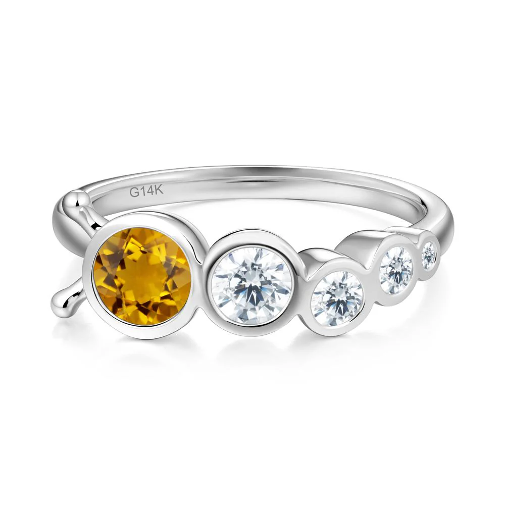Round Citrine Bubble Ring - Image 8