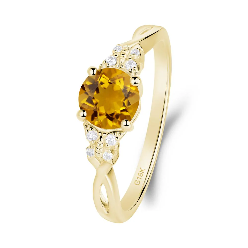 Round Citrine Butterfly Ring - Image 5